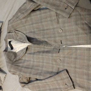 Zara boyfriend blazer, size M, gray plaid